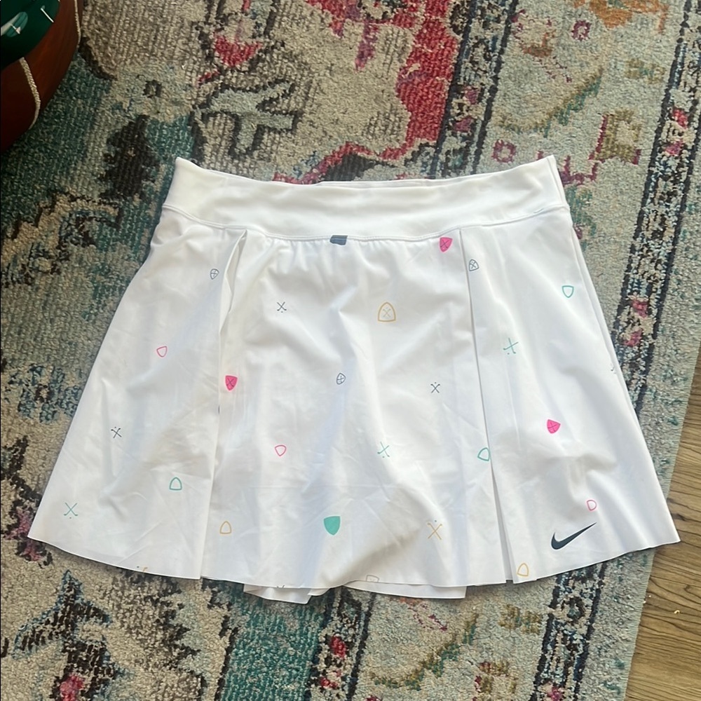 Nike White Mini Skirt with Multicolor Accents